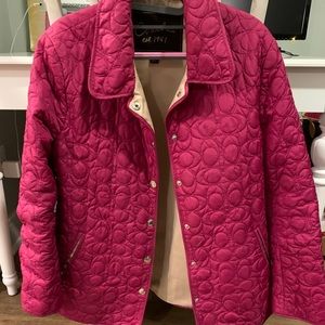 Pink Embroidered COACH jacket